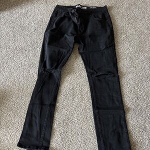 Spark‎ Stretch Skinny Fit Denim Black Jeans Size 38X32